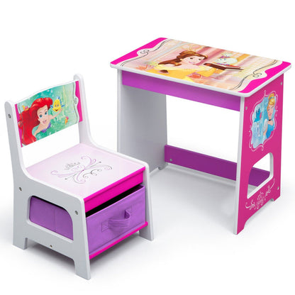 Delta Children Princess Kids Wood Desk and Chair Set