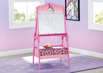 Delta Children Rainbow Dreams (1221) Wooden Activity Easel with Storage, Hangtag View
