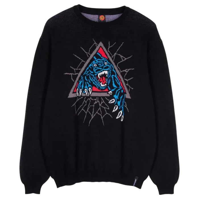 Santa Cruz Natas Panther Knit Crew - Black