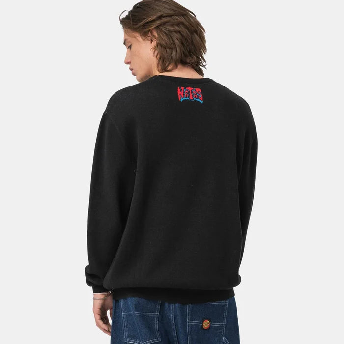 Santa Cruz Natas Panther Knit Crew - Black