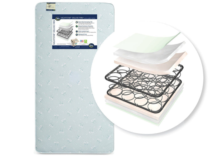 Serta Nightstarâ„¢ Deluxe Firm Crib & Toddler Mattress Front View a2a No Color (NO)