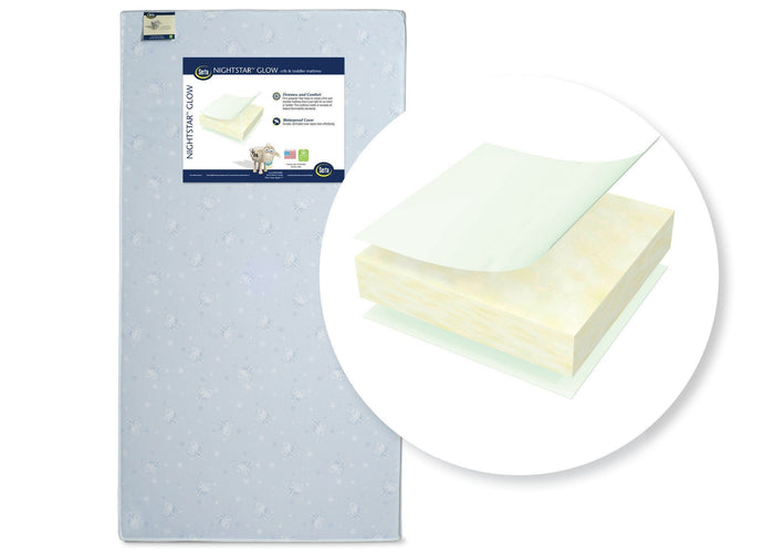 Serta Nightstarâ„¢ Glow Crib & Toddler Mattress Front View a1a No Color (NO)