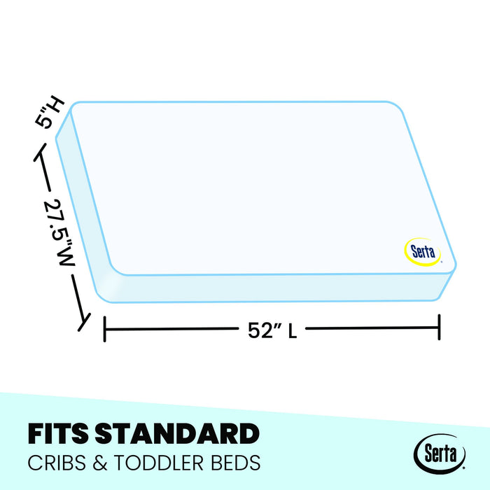 Serta Perfect Embrace Crib and Toddler Mattress, Dimensions View