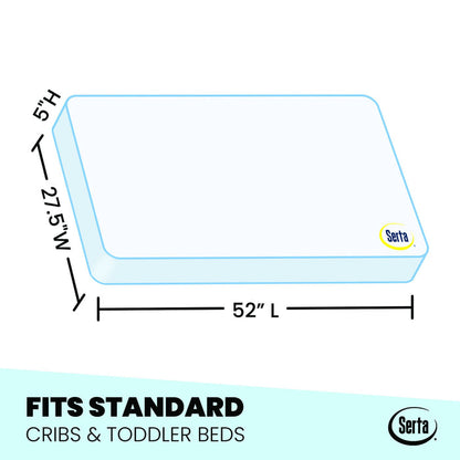 Serta Perfect Embrace Crib and Toddler Mattress, Dimensions View