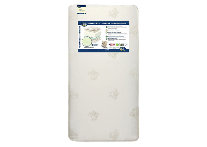 SertaÂ® Perfect RestÂ® Supreme Crib and Toddler Mattress Front View a4a No Color (NO)