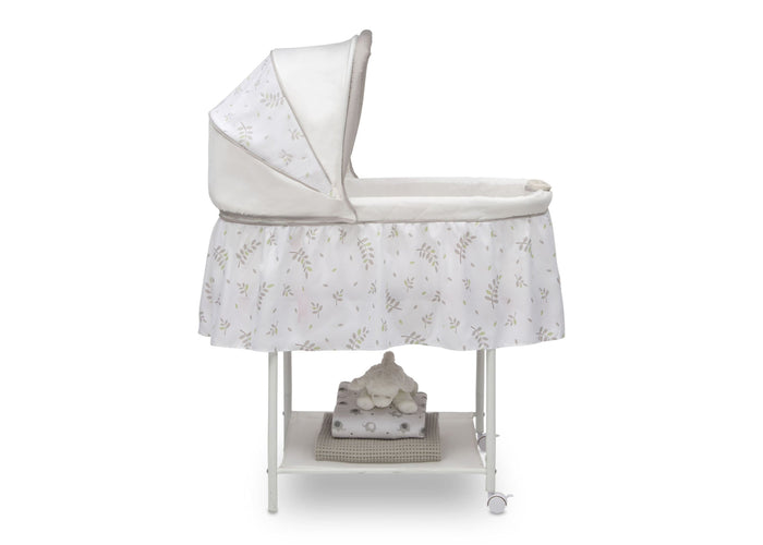 Little Folks Willow (2162) Silent Auto Gliding Bassinet by Delta Children, Side Silo View