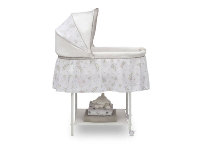 Little Folks Willow (2162) Silent Auto Gliding Bassinet by Delta Children, Side Silo View