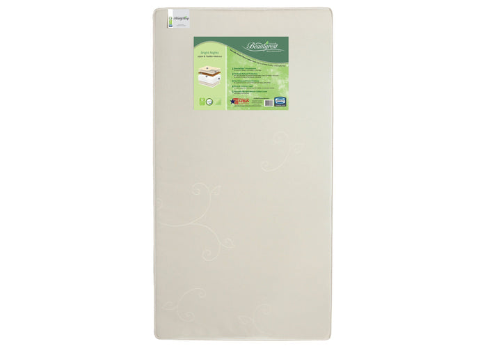 Simmons Kids BeautySleep Naturally Bright Nights Crib & Toddler Mattress, Front View, a4a