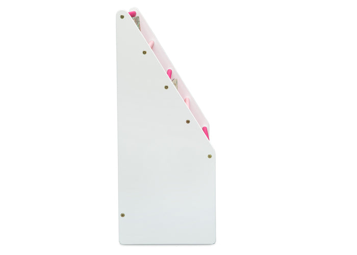 Delta Children White/Pink (130) Sling Book Rack Bookshelf for Kids, Side Silo View Bianca White (130)