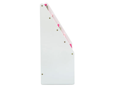 Delta Children White/Pink (130) Sling Book Rack Bookshelf for Kids, Side Silo View Bianca White (130)