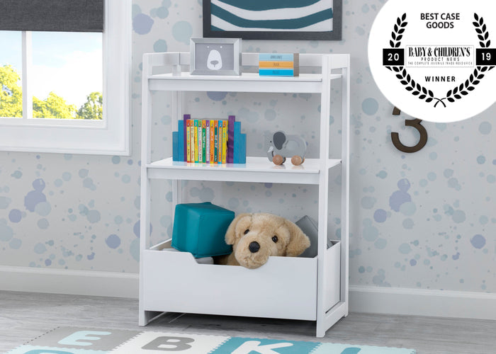 Delta Children Bianca White 130 Gateway Small Laddershelf (W101452), Hangtag, b1b
