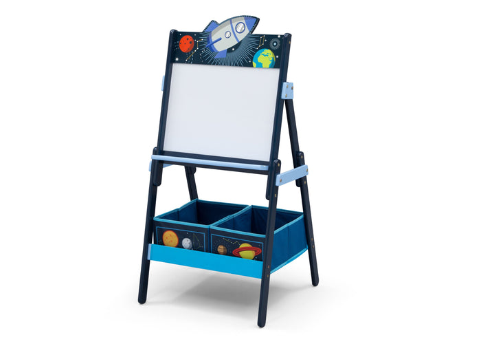 Delta Children Space Adventures (1223) Wooden Activity Easel with Storage, Left Silo View