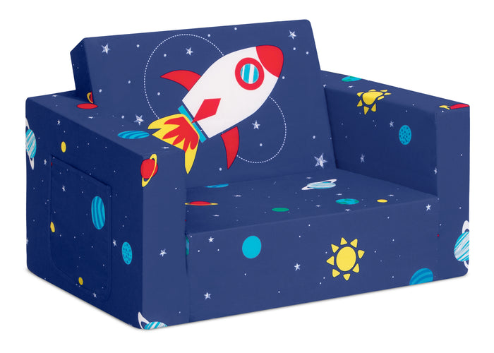 Spaceship Cozee Flip Out Chair - 2-in-1 Convertible Chair to Lounger for Kids Spaceship (5064)