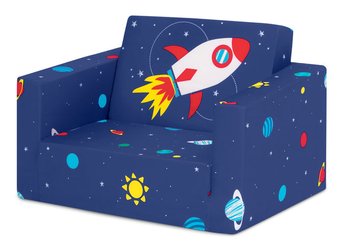 Spaceship Cozee Flip Out Chair - 2-in-1 Convertible Chair to Lounger for Kids Spaceship (5064)