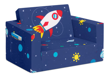 Spaceship Cozee Flip Out Chair - 2-in-1 Convertible Chair to Lounger for Kids Spaceship (5064)
