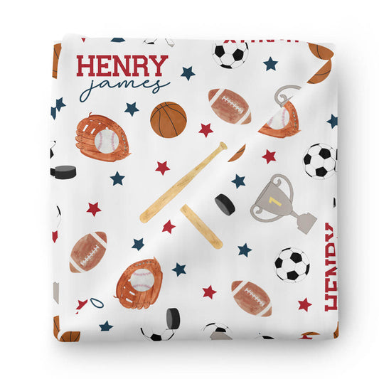 All Star Personalized Swaddle Blanket