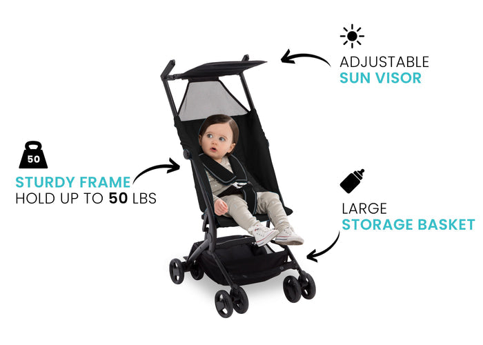 Delta Children Ultimate Fold N Go Compact Travel Stroller Black (001), Sturdy frame graphic a3a