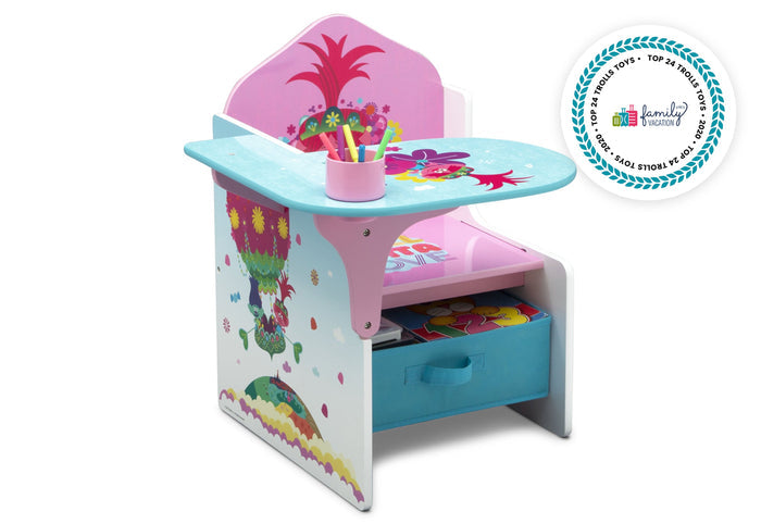 Delta Children Trolls World Tour 1177 Chair Desk with Storage Bin, Right Silo View
