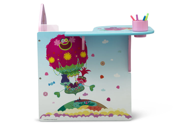 Delta Children Trolls World Tour (1177) Chair Desk with Storage Bin, Right Side View