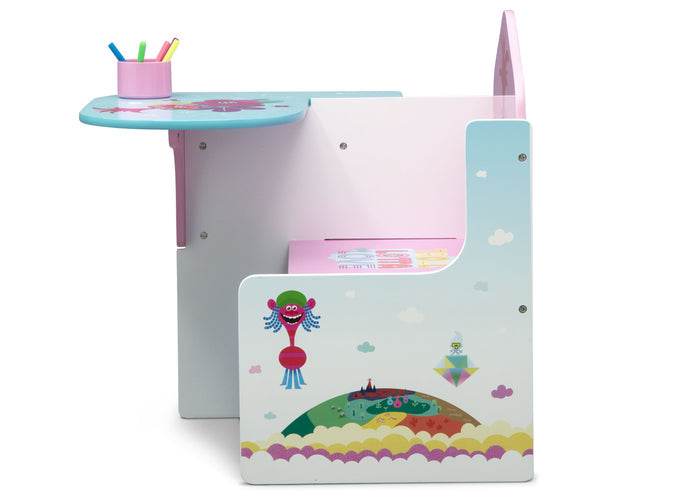 Delta Children Trolls World Tour (1177) Chair Desk with Storage Bin, Left Side View