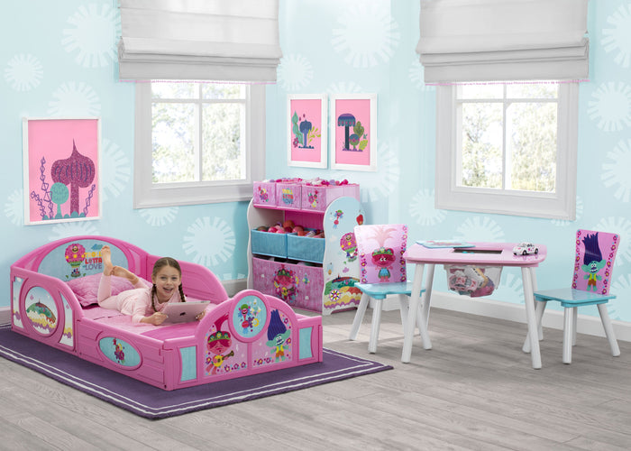 Delta Children Trolls World Tour (1177) Plastic Sleep and Play Toddler Bed, Room View