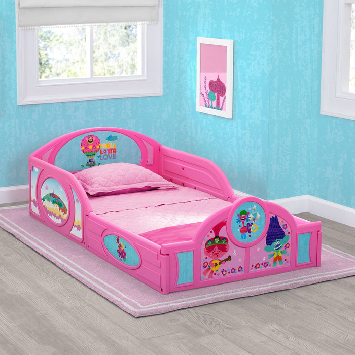 Delta Children Trolls World Tour (1177) Plastic Sleep and Play Toddler Bed