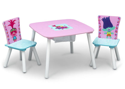 Delta Children Trolls World Tour (1177) Table and Chair Set with Storage, Right Silo View