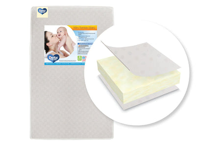 Delta Children Twinkle Stars 3-inch Mini/Portable Crib Mattress, Cutout View No Color (NO)