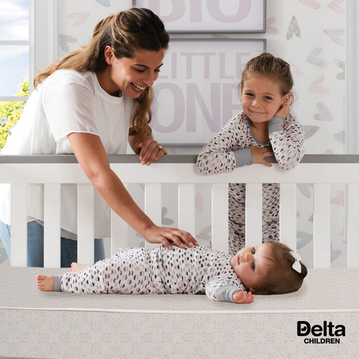 Delta Children Twinkle Stars 4-Inch Mini Crib Mattress, Lifestyle View