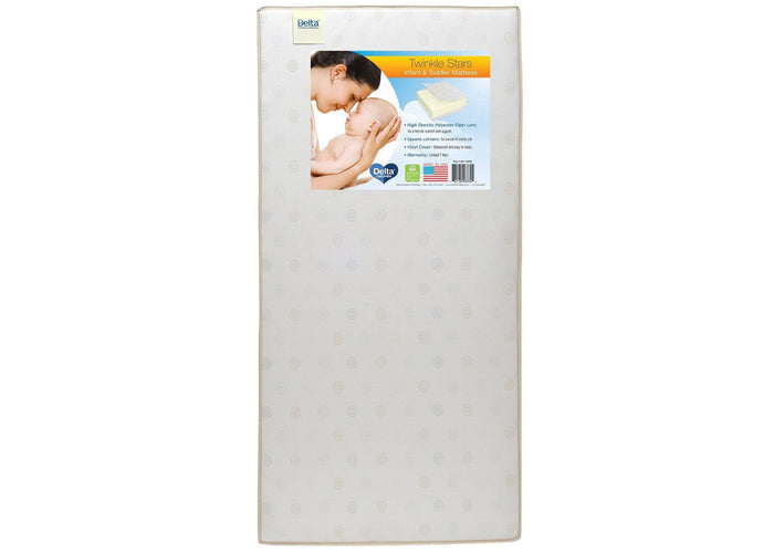 Delta Children Twinkle Stars Crib & Toddler Mattress Front View a3a No Color (NO)
