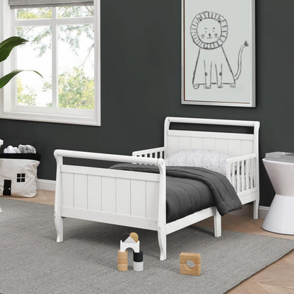 7183 100 Sleigh Toddler Bed White Lifestyle 04